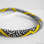 Black and gold beaded necklace