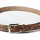 Order Golden Brown leather belt. Two Starlings. Livemaster. . Straps Фото №3