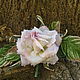 Grosgrain rose brooch silk 'Tenderness', Brooches, Lyubertsy,  Фото №1