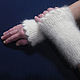 Women's knitted fingerless gloves White. Mitts. Warm Yarn. Online shopping on My Livemaster.  Фото №2