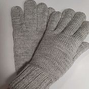 Аксессуары handmade. Livemaster - original item Knitted gloves 2182S light gray. Handmade.