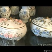 Винтаж: Ваза из богемского стекла с лепниной и позолотой BOHEMIA