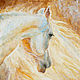 Origonal painting "White Horse" oil, anvas, inch 15,75x19,69, Pictures, Kishinev,  Фото №1