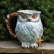 Посуда handmade. Livemaster - original item Mugs and cups: Owl. Large mug. Handmade.