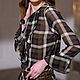 Chiffon plaid dress with a frill collar. Dresses. Lisa Prior Fashion Brand & Atelier. My Livemaster. Фото №6