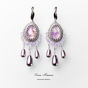 Украшения handmade. Livemaster - original item Lavender Lace earrings with lavender Ural amethysts. Handmade.