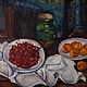 Натюрморт с вишнями и персиками (копия Сезанна), Картины, Москва,  Фото №1