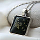 Black square pendant made of epoxy resin with these herbs. Pendant. Creative workshop. Online shopping on My Livemaster.  Фото №2