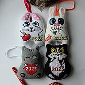 Сувениры и подарки handmade. Livemaster - original item Christmas toys 2023 Year of the Rabbit (cat). Handmade.