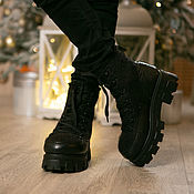 Обувь ручной работы handmade. Livemaster - original item Shoes: Felted Boots Black style. Handmade.