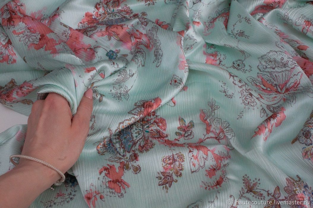 Шелк /хлопок креш! Остаток 1.30 м в интернет-магазине Ярмарка Мастеров ...