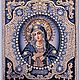 Набор `Образа в каменьях` икона Богородица Умиление с жемчугом майорика