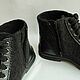 Men's Winter boots felted Black h 12, zipper lacing leather. Boots. Zhanna. My Livemaster. Фото №6