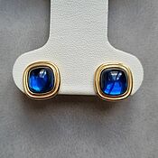 Украшения handmade. Livemaster - original item Earrings, studs with blue inserts. Handmade.