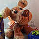 Toy dog knitted from plush yarn dog toy symbol of the year, Stuffed Toys, Volokolamsk,  Фото №1
