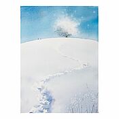 Картины и панно handmade. Livemaster - original item Watercolor painting. Winter landscape. Watercolor landscape. Handmade.