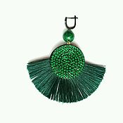Украшения handmade. Livemaster - original item Emerald brush earrings with malachite. Handmade.