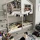 Кровать домик двухъярусная детская чердак из массива СпиСладко, Мебель для детской, Магнитогорск,  Фото №1