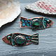 Брошь Рыбка С Морским Стеклом. Брошь-булавка. NadyaBriJewelry. Интернет-магазин Ярмарка Мастеров.  Фото №2