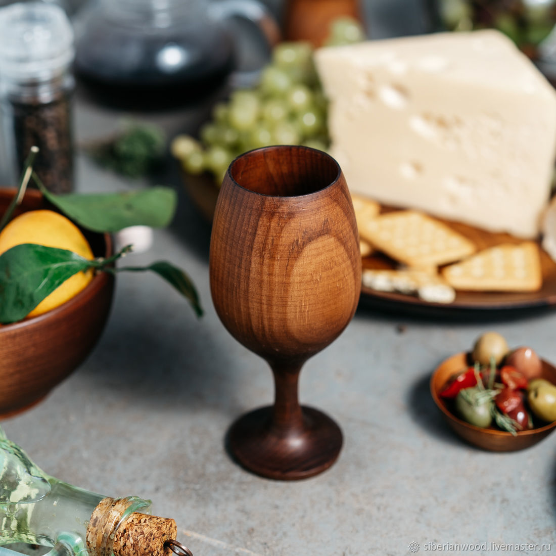 Wooden glass (wine glass) for wine from Siberian Cedar G9, Wine Glasses, Novokuznetsk,  Фото №1