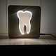Gift for the dentist lamp night light tooth. Souvenirs by profession. clever wood (clever-wood). My Livemaster. Фото №4