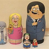 Русский стиль handmade. Livemaster - original item American Dad! nesting dolls matryoshka Russian 5 wooden nested dolls. Handmade.