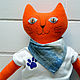 Elegante gato Rojo - textil suave juguete. Stuffed Toys. Little Twins by Yana Vertoprakhova. Ярмарка Мастеров.  Фото №4