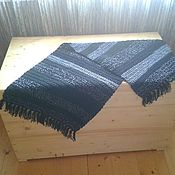 Для дома и интерьера handmade. Livemaster - original item CH black grey knitted rug 