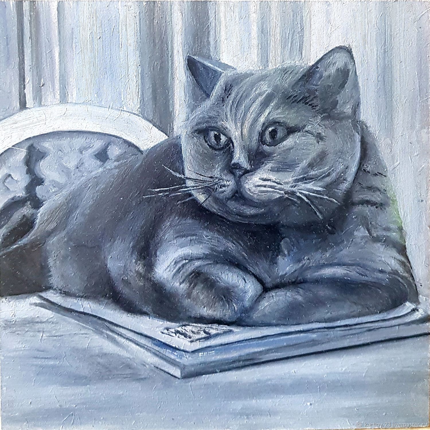 Картина кот на столе