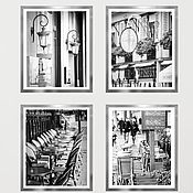 Картины и панно handmade. Livemaster - original item Paris cafe Photo paintings in black and white for the interior of the kitchen, living room. Handmade.