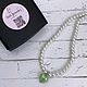 Чокер с салатовым сердцем из майорки. Чокер. Seit _jewelry. Интернет-магазин Ярмарка Мастеров.  Фото №2