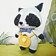 Order Soft toy raccoon knitted with bag and bow. Вязаные игрушки - Ольга (knitlandiya). Livemaster. . Amigurumi dolls and toys Фото №3