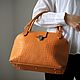 Bag made of yellow leather with crocodile embossed, Valise, Moscow,  Фото №1