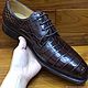 Men's Derby, crocodile skin, dark brown. Derby. SHOES&BAGS. Online shopping on My Livemaster.  Фото №2