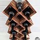 Wine rack 'Sota' for 14 bottles in firing. Shelving. Color Wood. My Livemaster. Фото №4