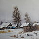 Картина акварелью Зима в деревне. Картины. Акварельные пейзажи. Ярмарка Мастеров.  Фото №4