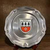 Винтаж: Оловянная настенная тарелка панно  В ТАВЕРНЕ Германия