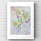 Watercolor. Watercolor miniature. Flowers. Daffodils. Pictures. ArtShipilina. My Livemaster. Фото №5