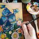 "Трио в голубом", картина с кошками, кошки, котята. Картины. Анастасия Божья (авторские картины). Ярмарка Мастеров.  Фото №4