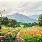 Картина "Пейзаж с рекой"