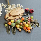 Украшения handmade. Livemaster - original item Brooch-pin with natural stones, a brooch as a gift. Handmade.