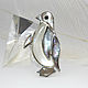 Brooch-pin: Penguin made of 925 sterling silver, zircons and abalone HS0017. Brooches. Sunny Silver. My Livemaster. Фото №5