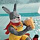 Заказать Елочные игрушки из ваты : зайчик с мороженым. Елочные игрушки  Ватнички. Ярмарка Мастеров. . Елочные игрушки Фото №3