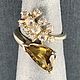 Кольцо с жёлтым цирконом 3,59 ct огранки триллиант. Кольца. AMG. Ярмарка Мастеров.  Фото №5