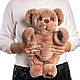 Заказать  Мишка тедди из натурального меха большой коричнев. Holich Toys Наталья Холкина. Ярмарка Мастеров. . Новогодние сувениры Фото №3
