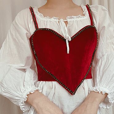 Одежда ручной работы. Ярмарка Мастеров - ручная работа Корсет ЧЕРВЫ. Handmade.