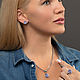 Заказать Серьги-пусеты с синей эмалью Stamp blue. GEORY jewelry (GEORY). Ярмарка Мастеров. . Серьги-пусеты Фото №3