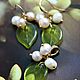 Order Lily of the Valley earrings and pendant with natural pearls set. Little pleasures for every day. Livemaster. . Jewelry Sets Фото №3