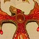 Колье "Огненный феникс" вышитое с лентой шибори. Колье. Anastasia Smolina Jewelry and Gifts. Ярмарка Мастеров.  Фото №4