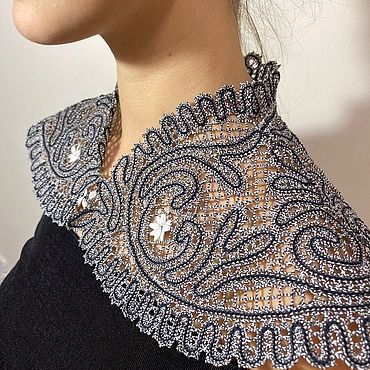 Воротник-оплечье ажурный "Таисия". Ирландское кружево – заказать на ...